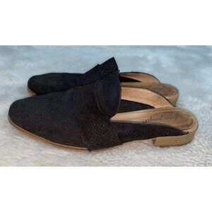 FREE PEOPLE Womens' Black Suede At Ease Loafer Mules Slides Size 40